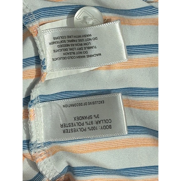 Cutter & Buck Mens Polo Shirt Sz XL Blue Striped Golf Stretch Performance Active - Picture 5 of 12